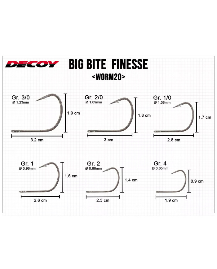 Worm20 Big Bite Finesse Hook (Decoy) Worm20 Big Bite Finesse Hook (Decoy)