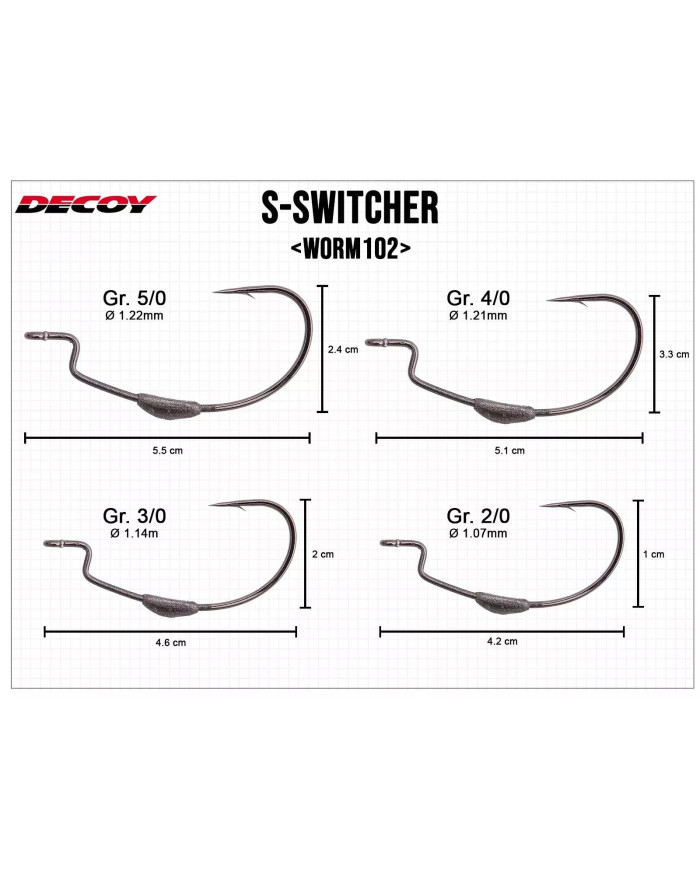 Worm102 S-Switcher Hook (Decoy) Worm102 S-Switcher Hook (Decoy)