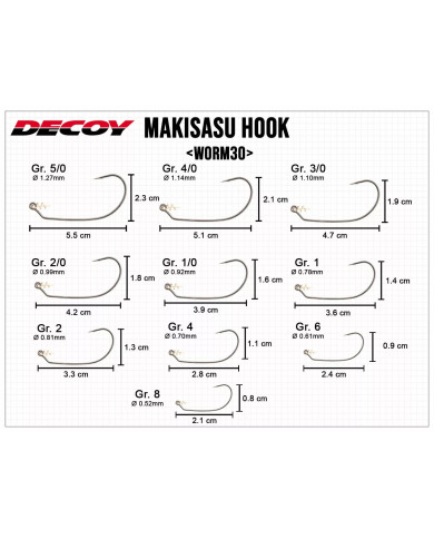 Worm30 Makisasu Hook (Decoy) Worm30 Makisasu Hook (Decoy)