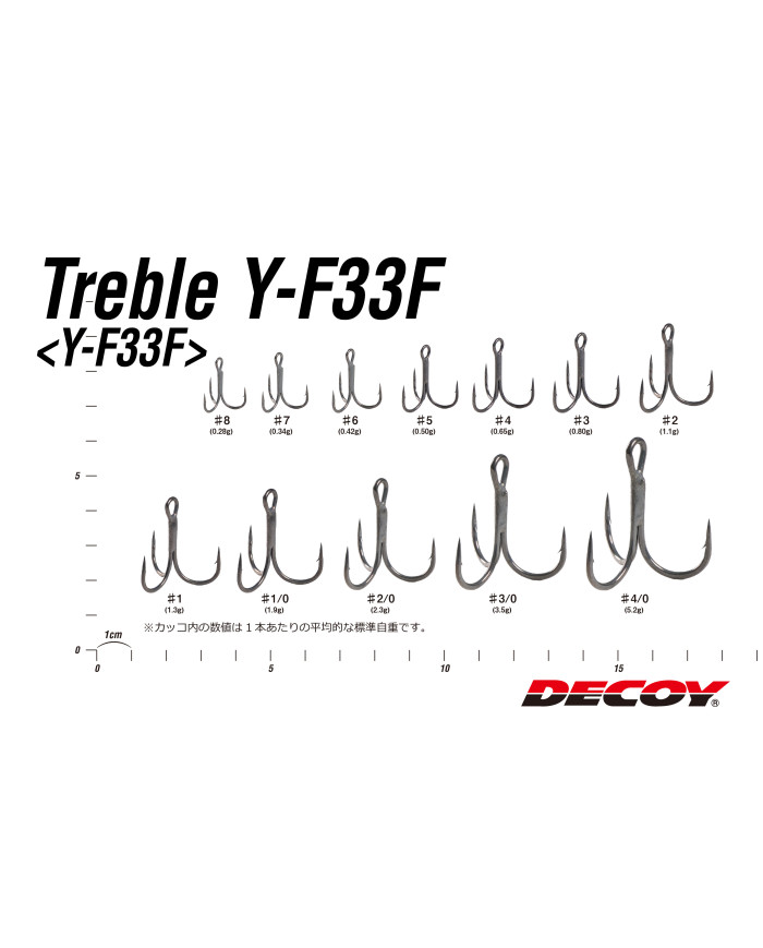 Y-F33F Treble Hook Silky Coat Finish (Decoy)