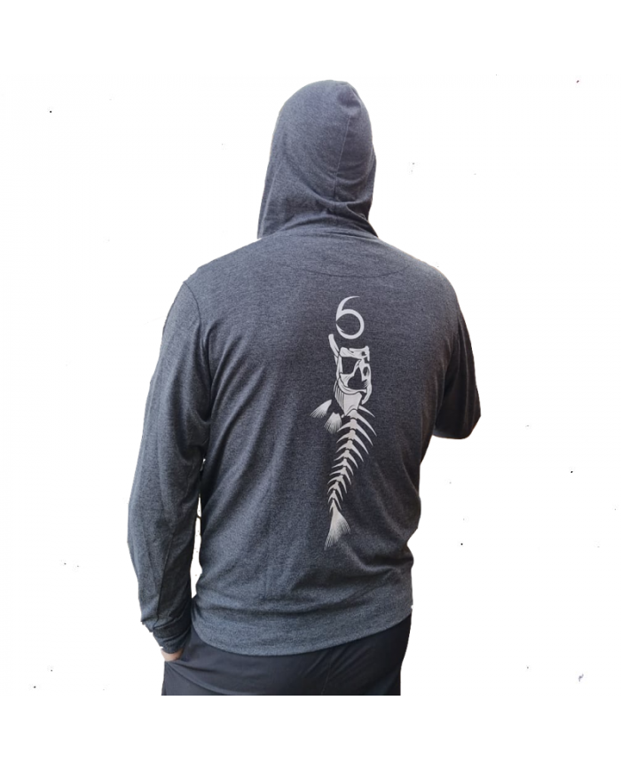 6 Bones - Charcoal Melange - Summer Hoodie (6th Sense)