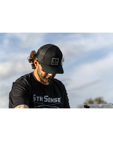 Bold Statement Black Meshback Snapback Trucker Cap (6th Sense)
