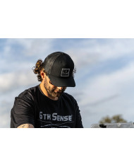 Bold Statement Black Meshback Snapback Trucker Cap (6th Sense)