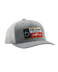 Texas Fishbones Grey/White Meshback Snapback Trucker Cap (6th Sense) Texas Fishbones Grey/White Meshback Snapback Trucker Cap (6th Sense)