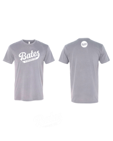 Grey with White Logo Tee (Bates Fishing Co)