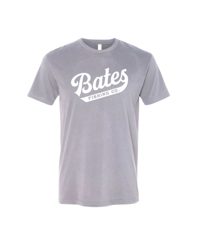Grey with White Logo Tee (Bates Fishing Co)